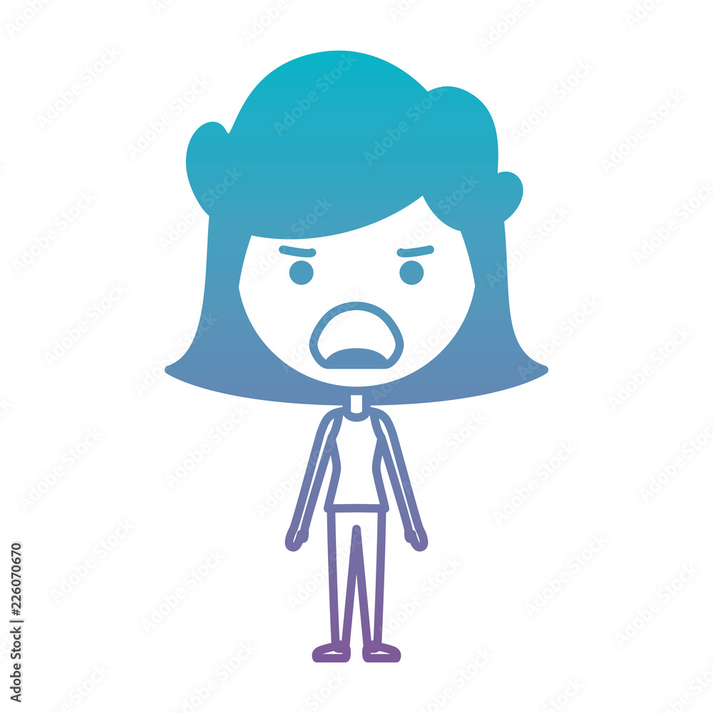 Fototapeta premium cartoon woman furious kawaii character