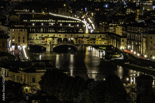 night view of the bridge in Italy
