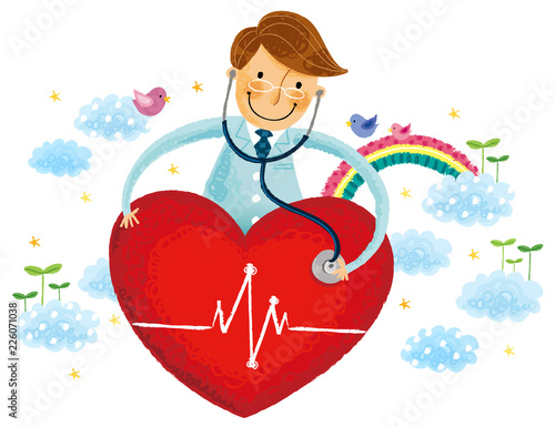 Doctor listening heart beats