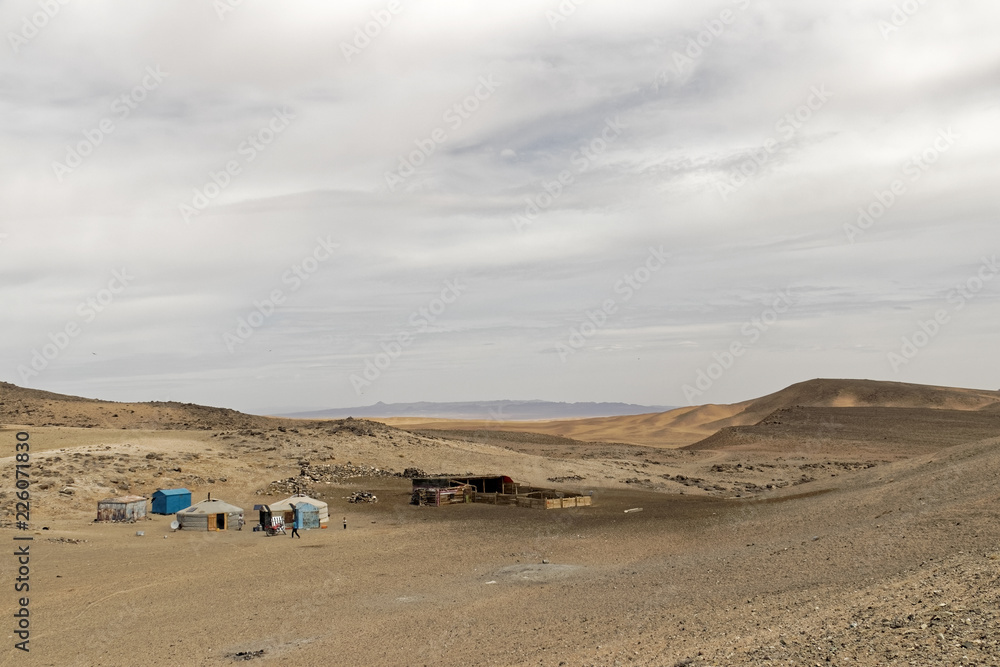 Gobi Desert – a household among sand dunes. Gobi Desert – a household among sand dunes.