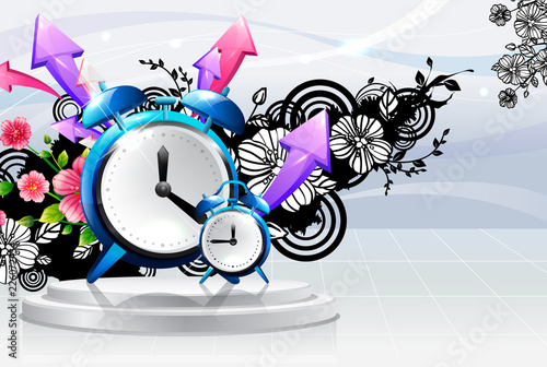 Alarm clock with flora design