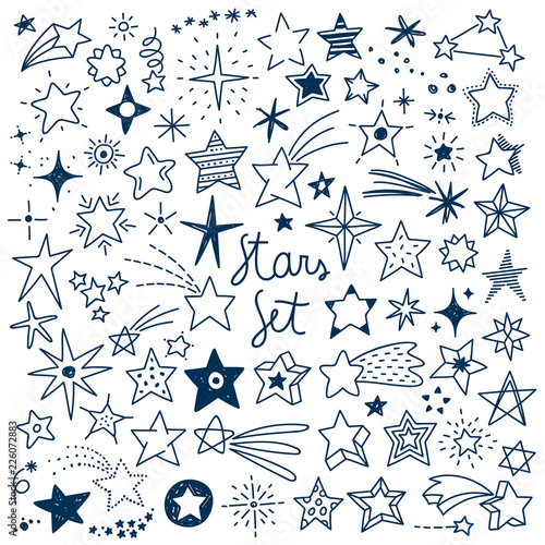 Hand drawn Stars Vector Set