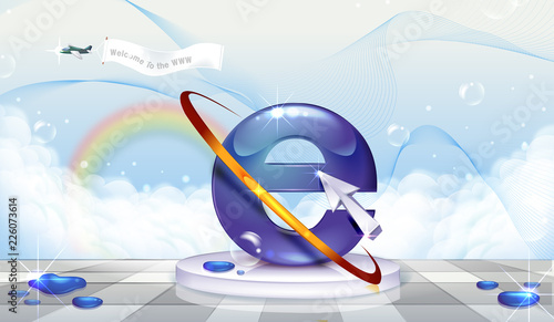 Internet explorer symbol and World wide web vector photo