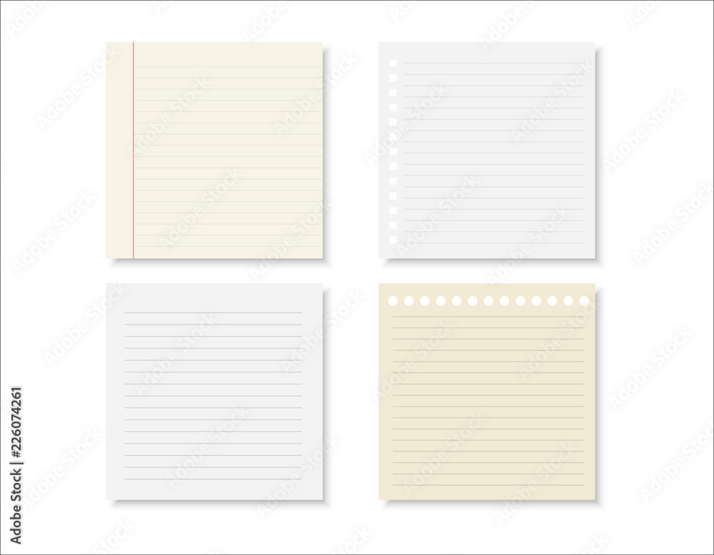 vector set of note papers. vector set of note papers.