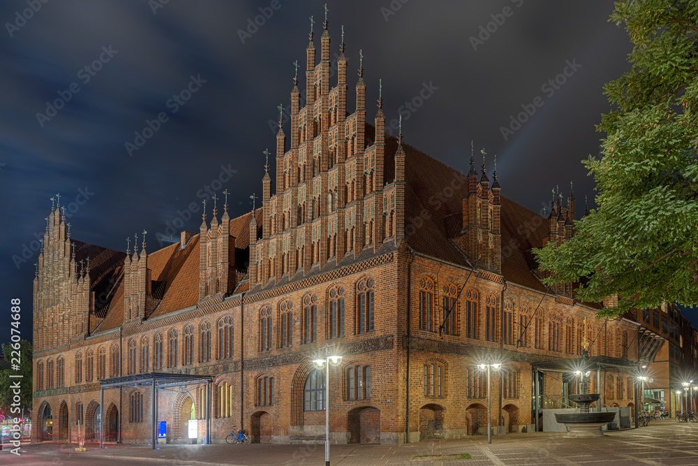 Hannover Altstadt mit Stadtkirche Nacht
