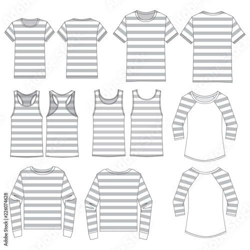 Vector template for Striped Apparel Tops