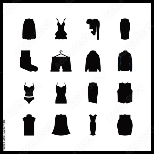 16 clothes icons set