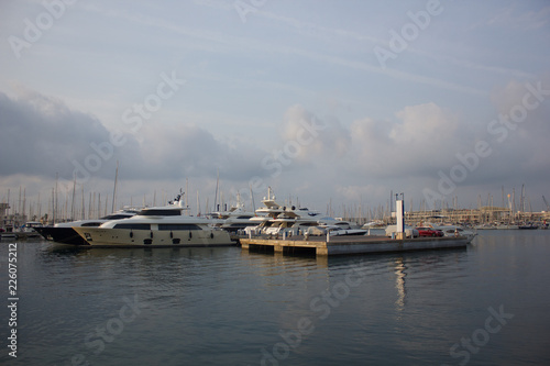 pier for yachts at sunrise in Alicante Spain