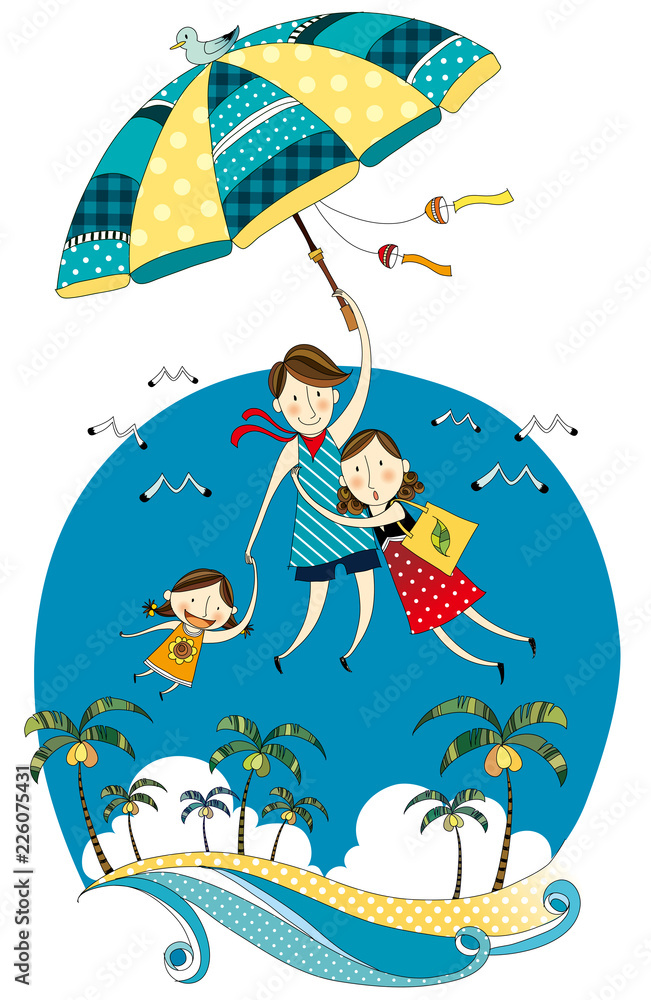 Family migrating from one place to another Family migrating from one place to another