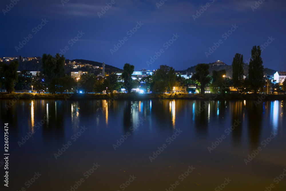 Vltava river at night