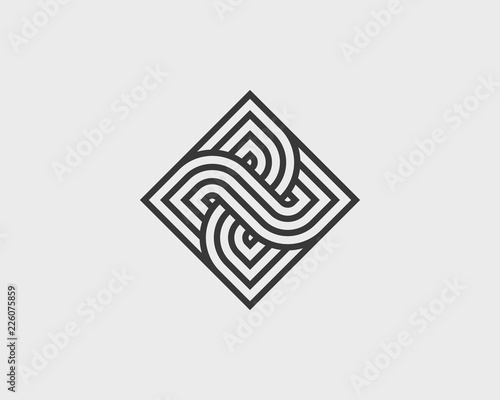 Vector geometric icon. Linear style logo for your design.