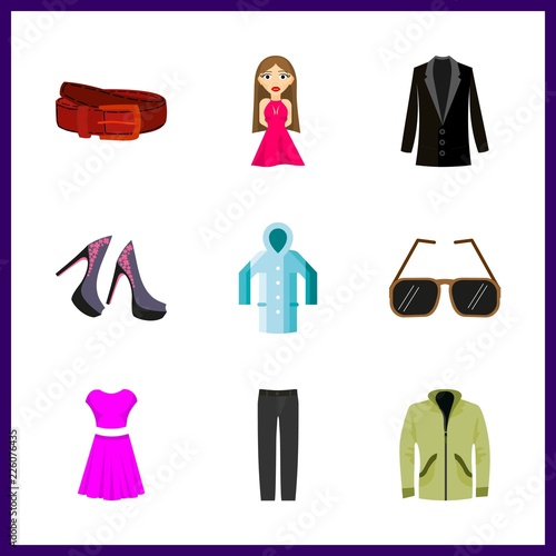 stylish icon. grey trousers and dress vector icons in stylish set. Use this illustration for stylish works.