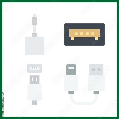 4 storage icon. Vector illustration storage set. usb icons for storage works