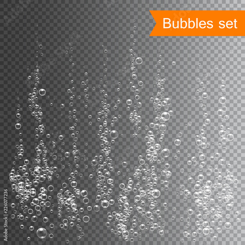Bubbles under water vector illustration on transparent background