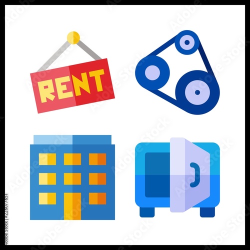 insurance icon. real estate and safebox vector icons in insurance set. Use this illustration for insurance works.