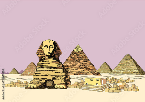 Pyramid and the sphinx
