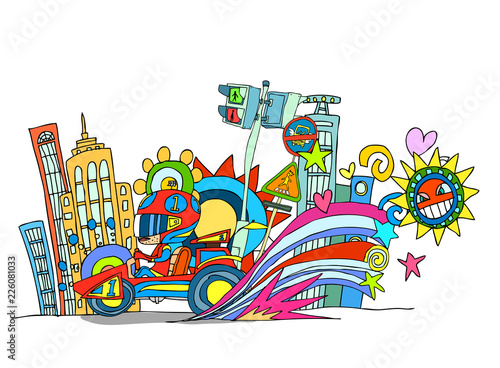 Person sitting in racecar