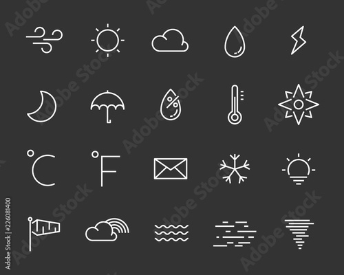 set of weather icon,such as cloud, sun, weather photo