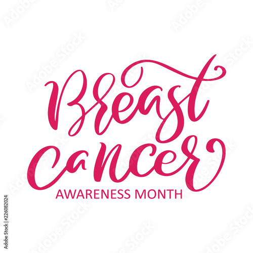 Brest Cancer awareness month calligraphy vector lettering text with queen crown for brest cancer isolated on white background