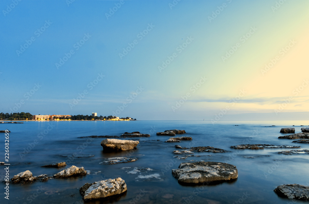 Sunset over Adiatic sea in Croatia