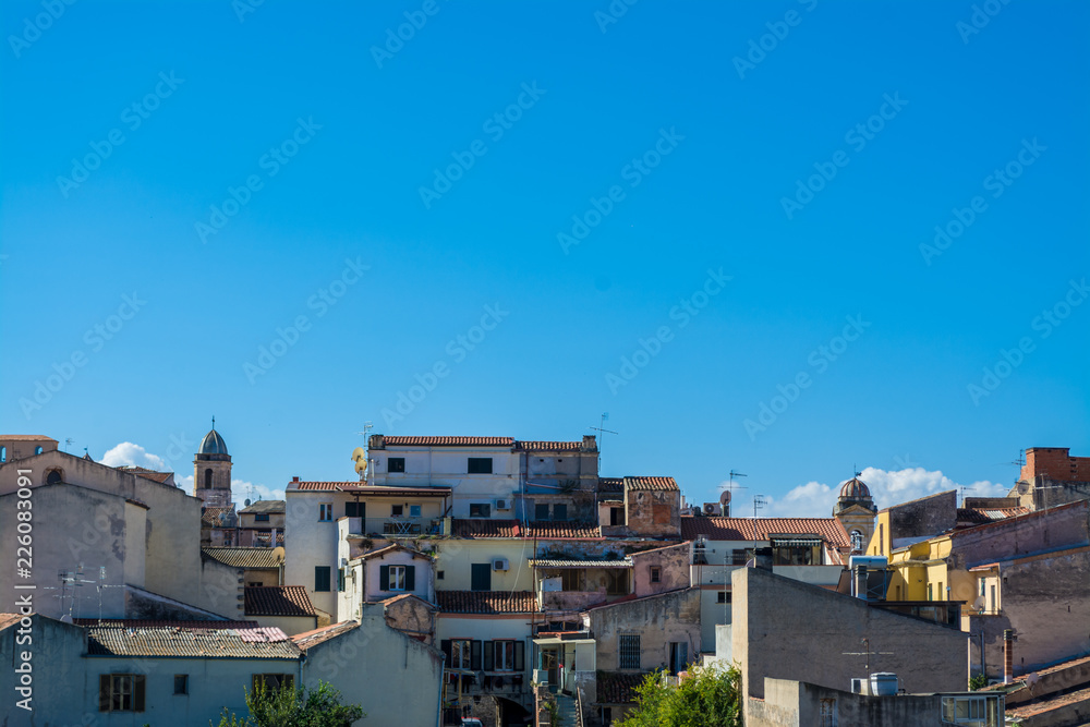 blue sky on the roofs of the old city