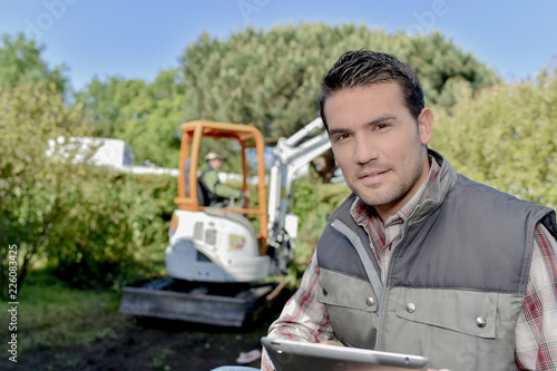 gardener with a tablet