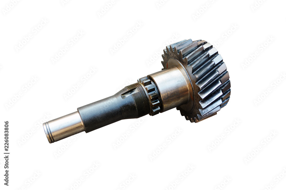 input shaft of the gearbox of a truck on an isolated white background input shaft of the gearbox of a truck on an isolated white background