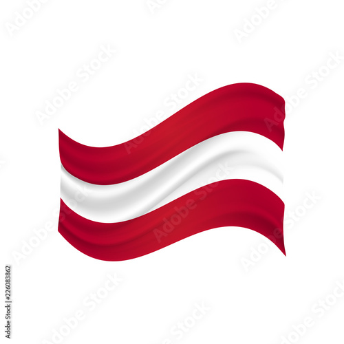 austria flag fluctuating vector (Österreich Flagge)