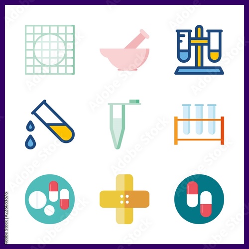 pharmacy icons set. bottle, holding, tape and paracetamol graphic works
