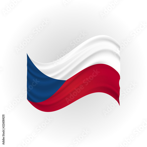 Flag of Czech Republic fluctuating vector (vlajka české republiky)