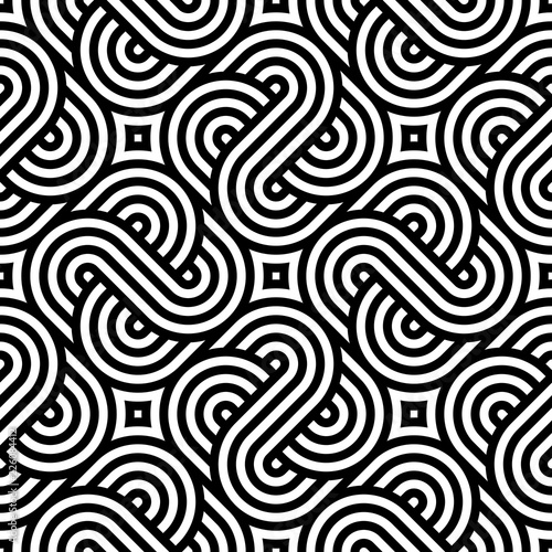 Vector geometric pattern. Seamless braided linear pattern.