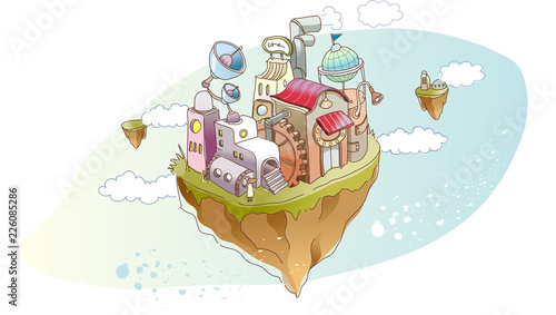 View of an colorful abstract illustration