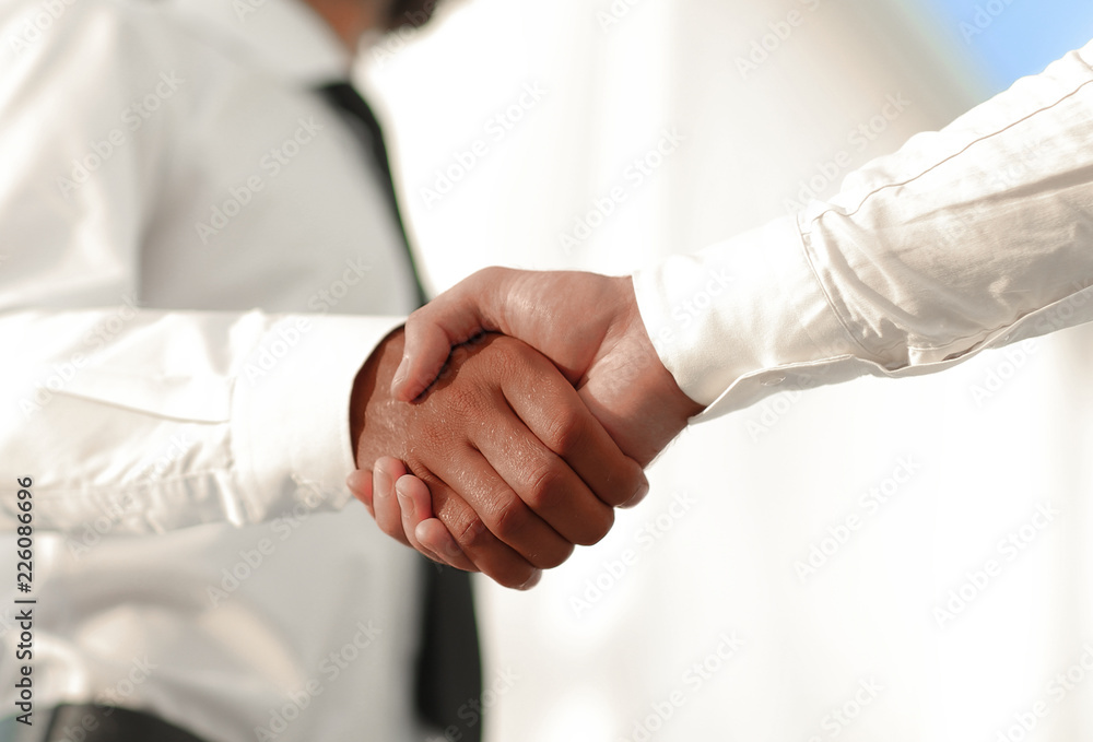 Business handshake and business people. Business concept. Business handshake and business people. Business concept.