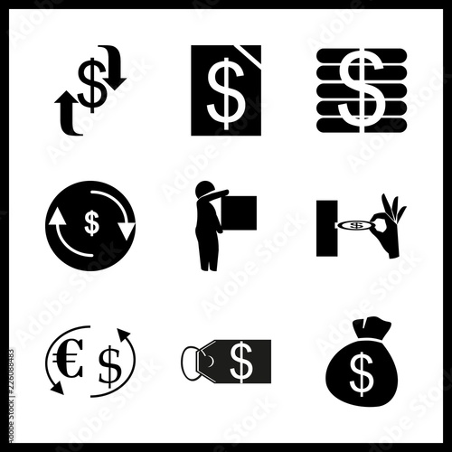 commerce icons set. abstract, card, spending and maritime graphic works