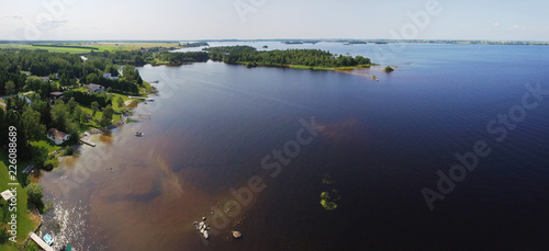 Bilde på lerret Aerial of lakeshore