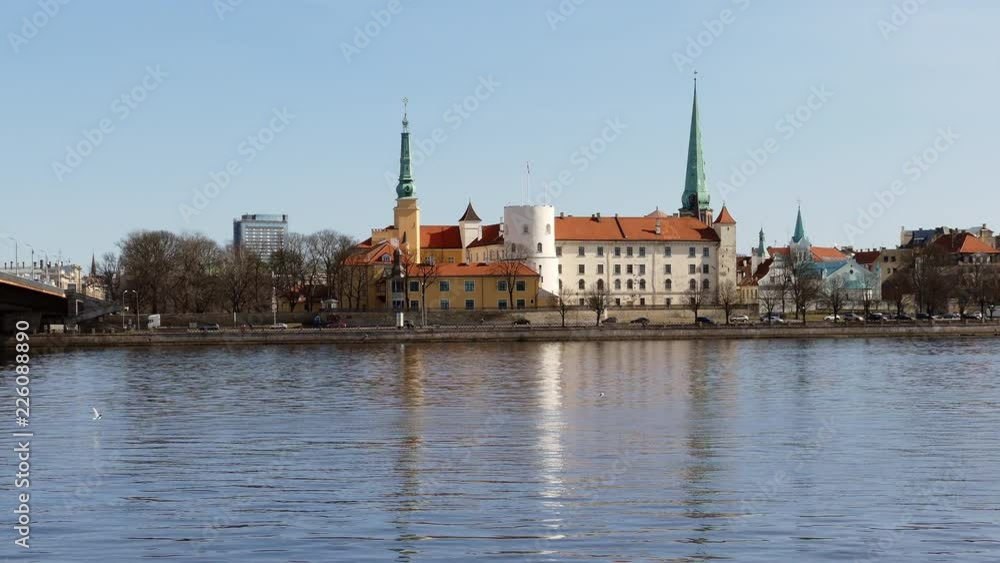 Riga Old Town Skyline seen over river Daugava Riga Old Town Skyline seen over river Daugava