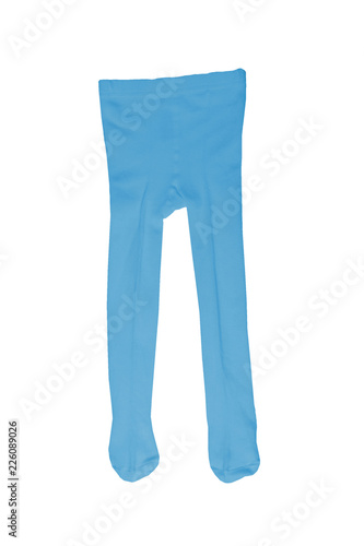 A blue tights for kids isolated on a white background. Children fashion.