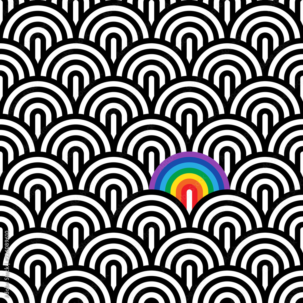 Seamless linear pattern with a rainbow. Vector geometric pattern. Seamless linear pattern with a rainbow. Vector geometric pattern.