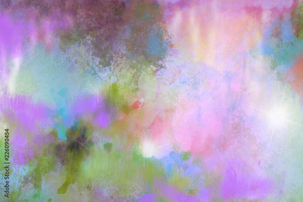 abstract soft multicolored watercolor painting paint speckles and splotches multicolored back