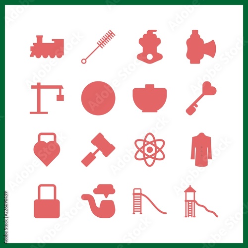 16 iron icons set