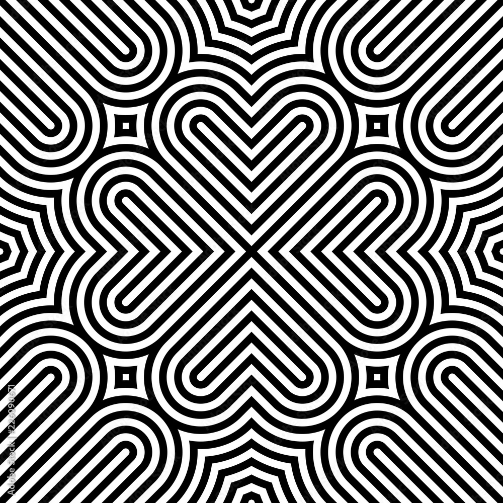 Vector geometric pattern. Seamless braided linear pattern.