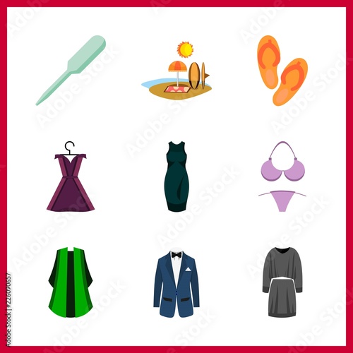 9 beauty icon. Vector illustration beauty set. pipet and bikini icons for beauty works