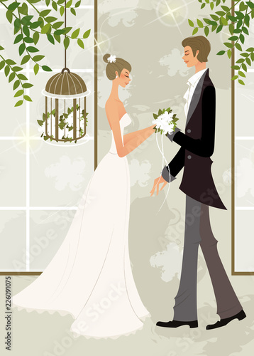 Side profile of a man giving a bunch of flowers to a woman