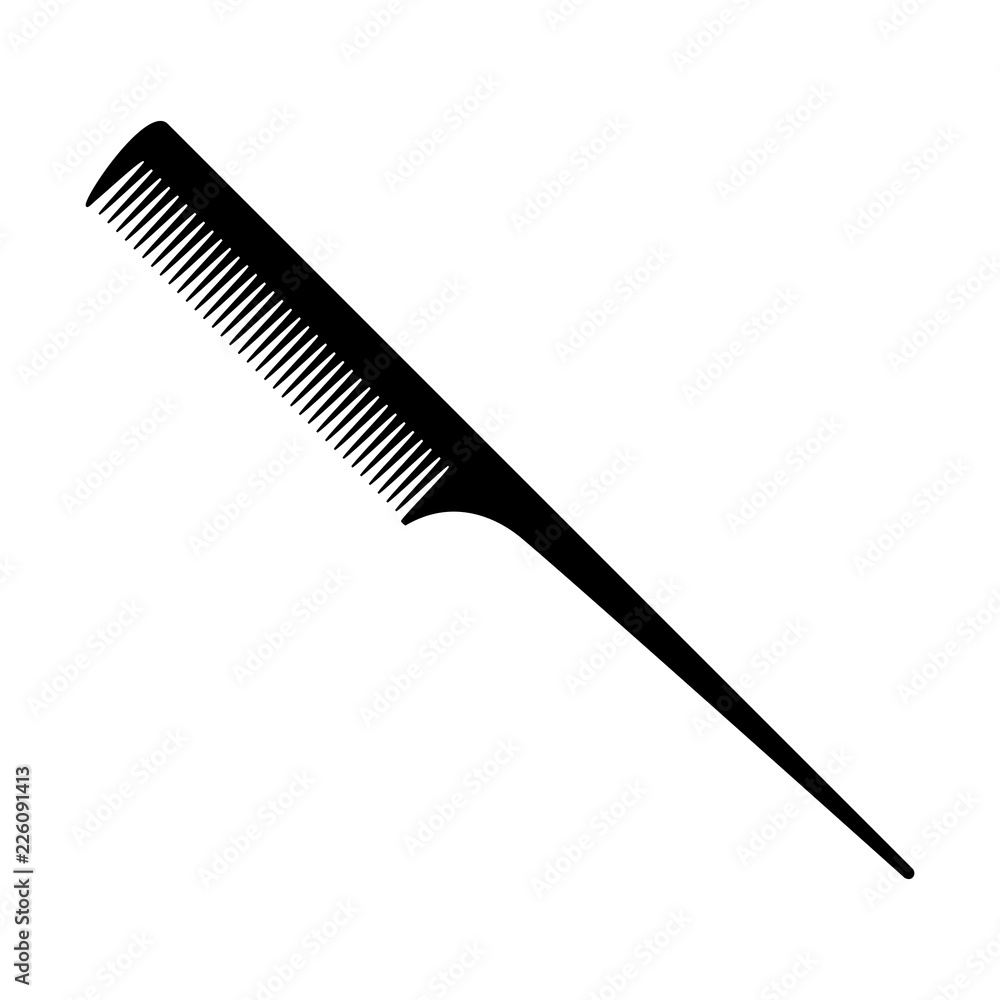 A black and white silhouette of a comb A black and white silhouette of a comb