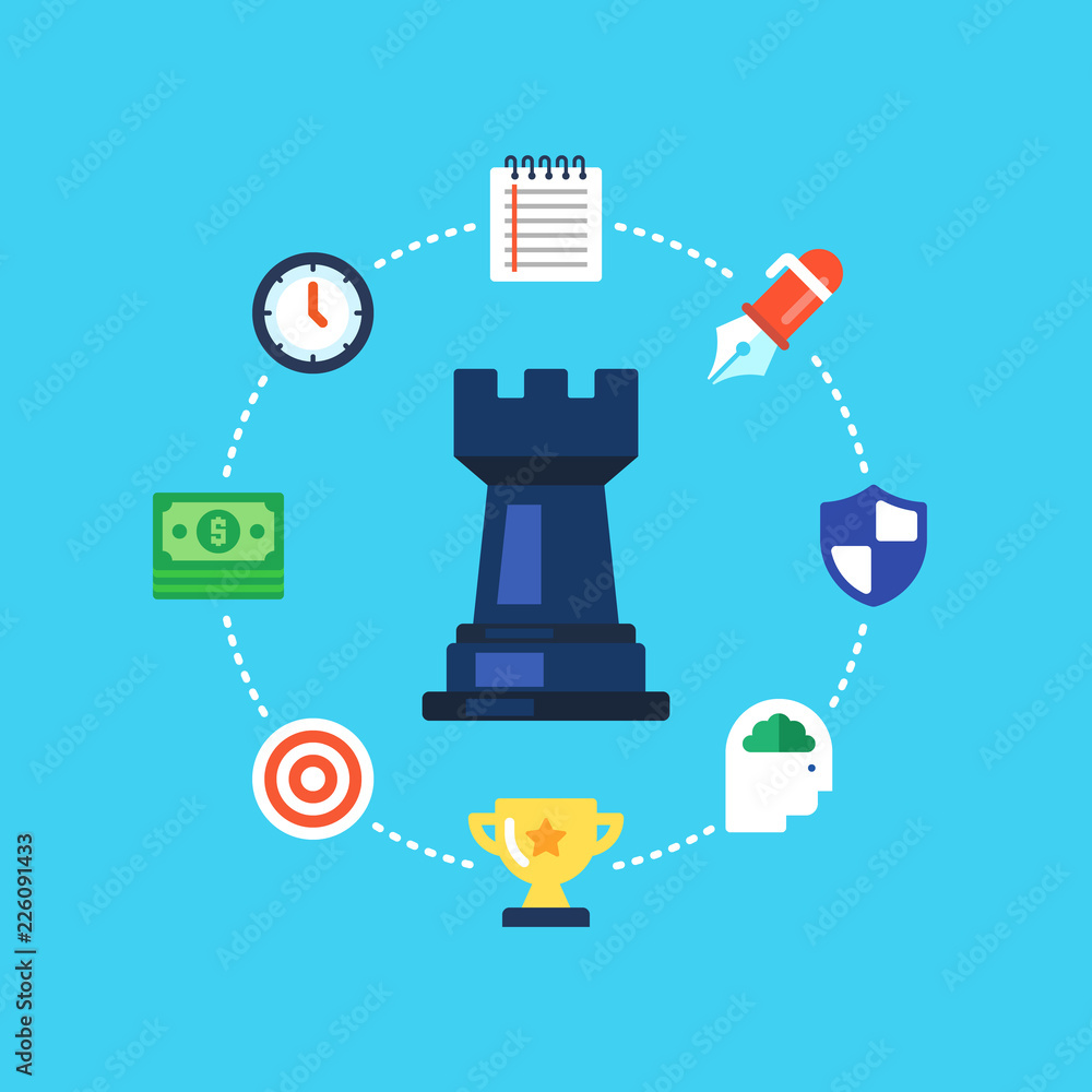 Strategy, Marketing analysis, Business solutions. Flat design modern vector illustration concept. Strategy, Marketing analysis, Business solutions. Flat design modern vector illustration concept.