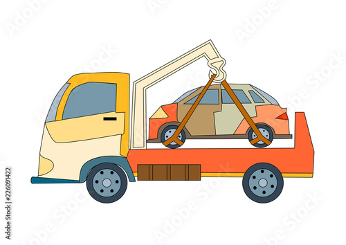 tow truck and car