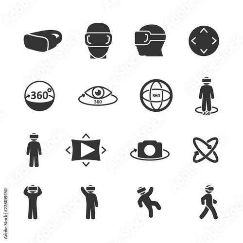 Vector image set of virtual reality icons.