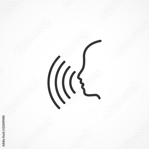 Vector image of a voice control line icon.