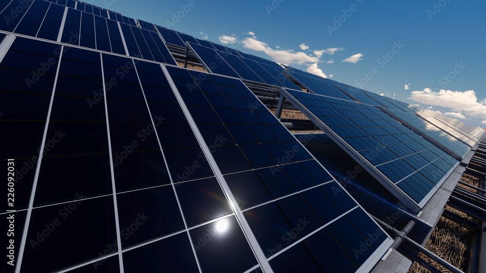 Obraz premium Solar Panels 3d rendering