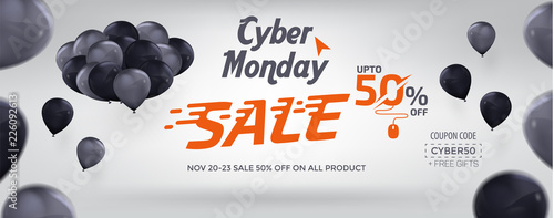 Cyber Monday Social Media Sale Banner Ad Vector Template Design